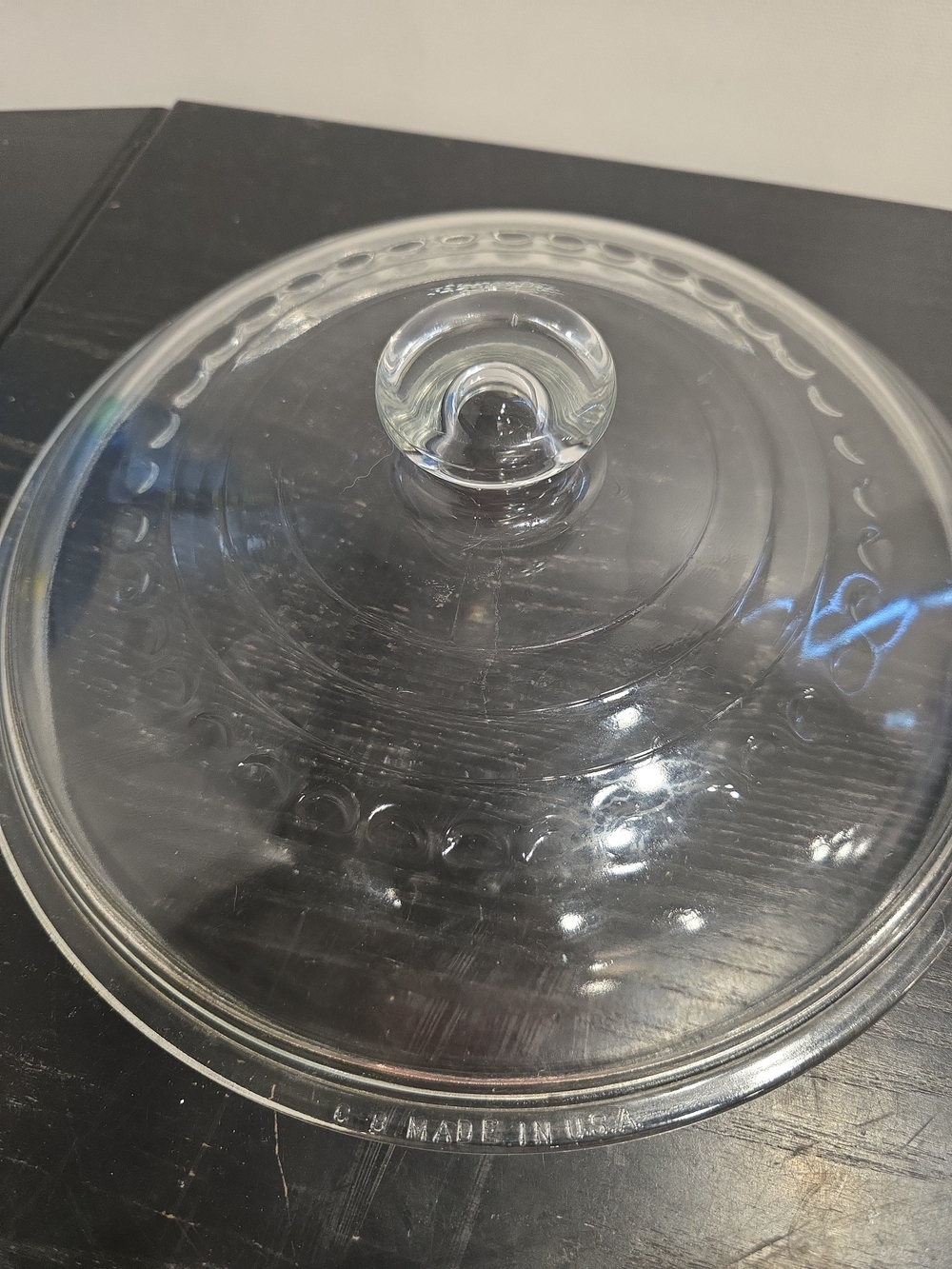 Vintage WARE C-8 Clear Glass Lid With Raised Dimples,Fits 10" Skillet/dutch Oven